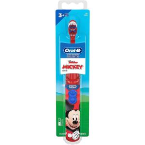 Oral-B Kid’s Battery Toothbrush Featuring Disney’s Mickey Mouse, Soft Bristles, for Kids 3+(Red)