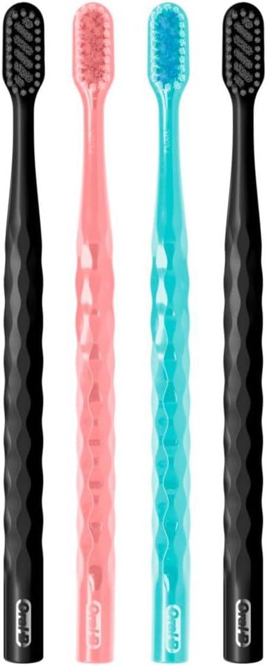 image:imageOralB 3D White Brilliance toothbrushes 4 Count Toothbrush Extra Soft Tough on Plaque Gentle on Gums whitening Tooth Brush1 Count Pack of 4