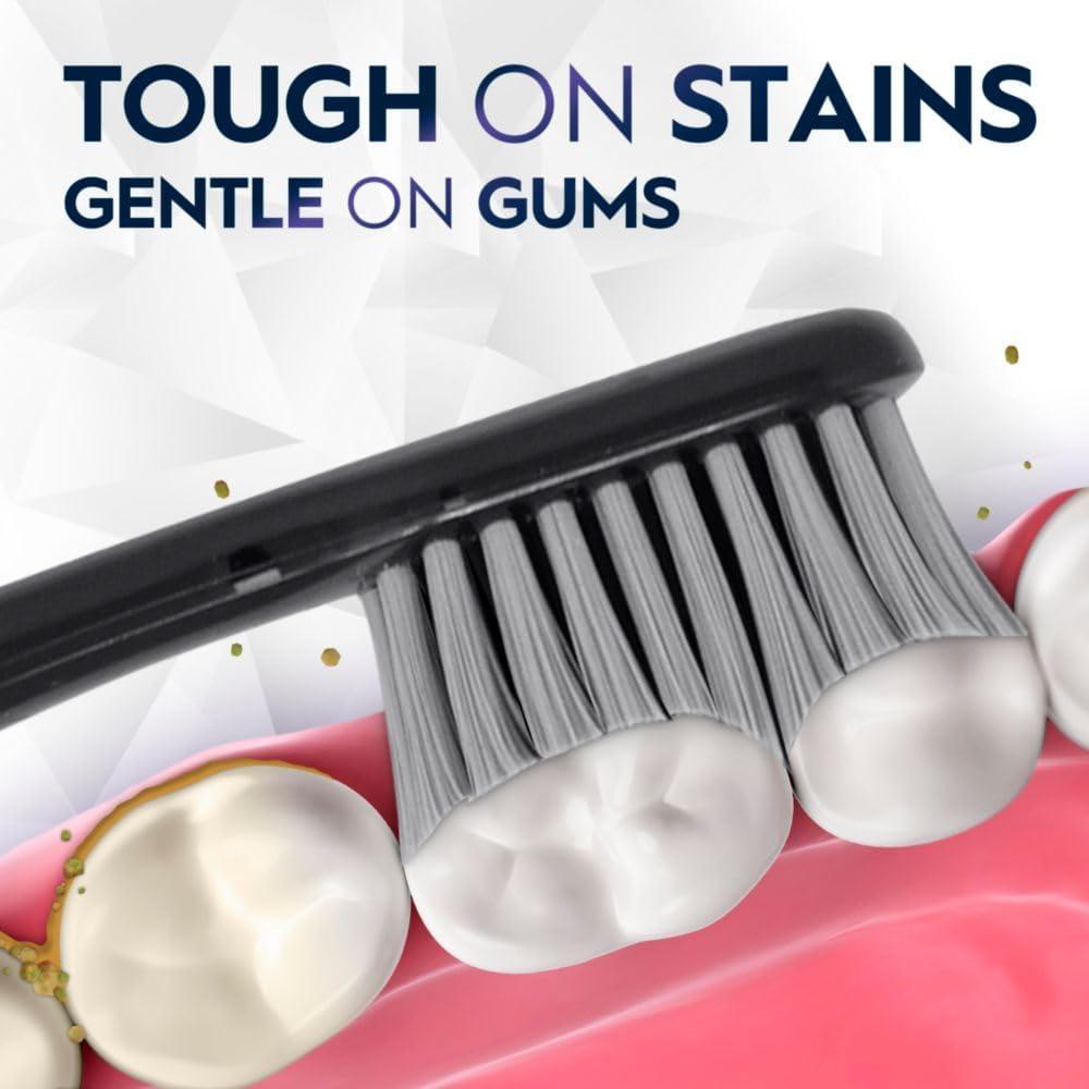 image:imageOralB 3D White Brilliance toothbrushes 4 Count Toothbrush Extra Soft Tough on Plaque Gentle on Gums whitening Tooth Brush1 Count Pack of 4