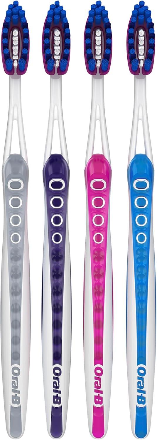image:imageOralB 3D White Deep Stain Remover toothbrushes 2 count toothbrush MEDIUM Removes 90 of surface stains whitens teeth deep reach removes plaque and stains tooth brushMulticolor
