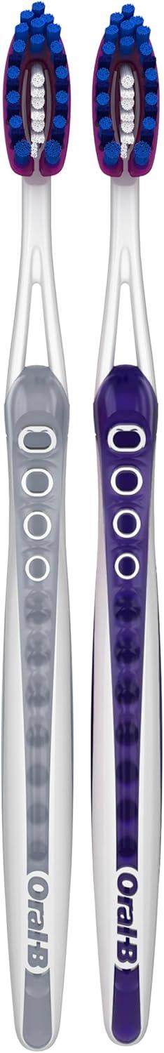 image:imageOralB 3D White Deep Stain Remover toothbrushes 2 count toothbrush MEDIUM Removes 90 of surface stains whitens teeth deep reach removes plaque and stains tooth brushWhite