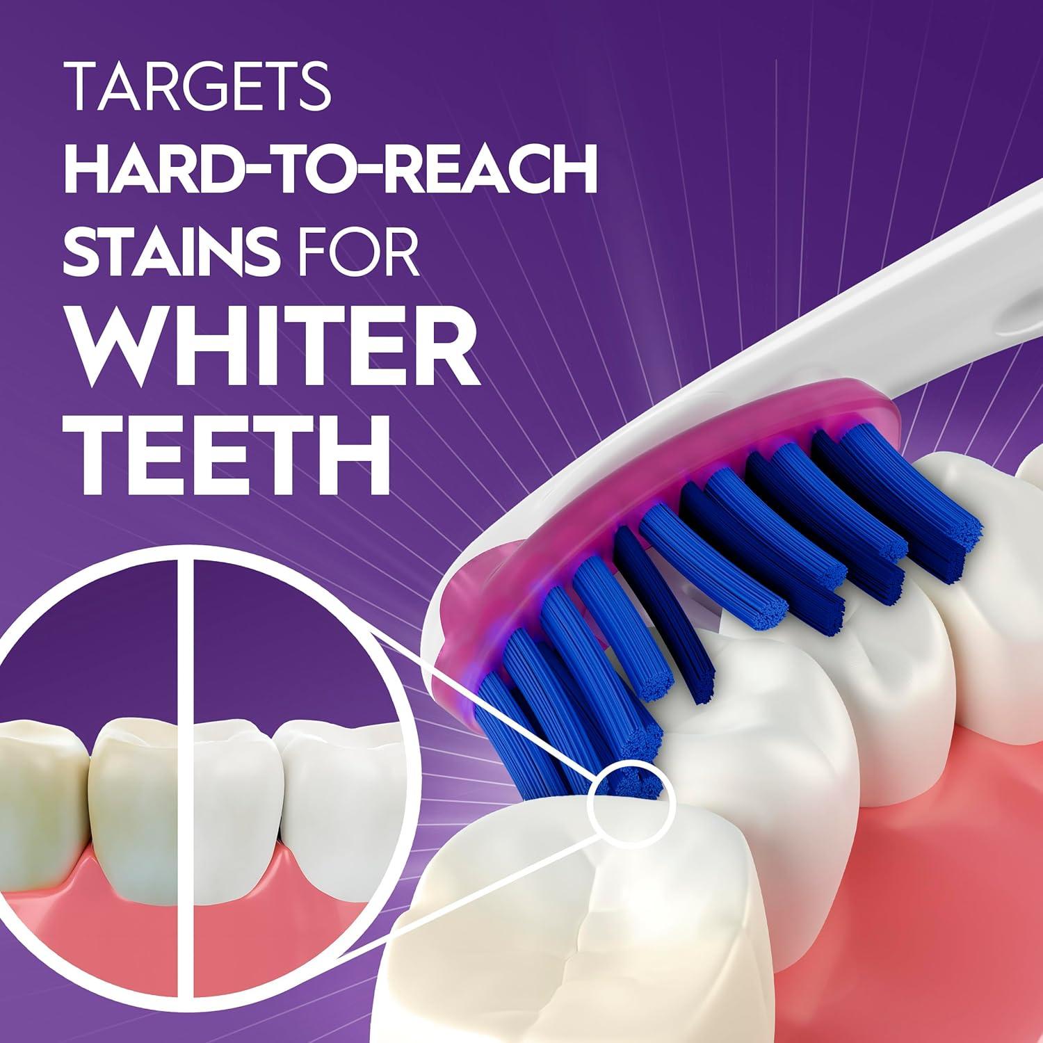 image:imageOralB 3D White Deep Stain Remover toothbrushes 4 Count Toothbrush Soft Removes 90 of Surface Stains whitens Teeth deep Reach removes Plaque and Stains Tooth Brush4 Count Pack of 1