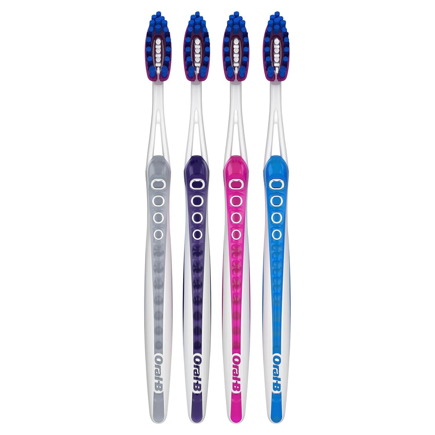 image:imageOralB 3D White Deep Stain Remover toothbrushes 4 Count Toothbrush Soft Removes 90 of Surface Stains whitens Teeth deep Reach removes Plaque and Stains Tooth Brush4 Count Pack of 1