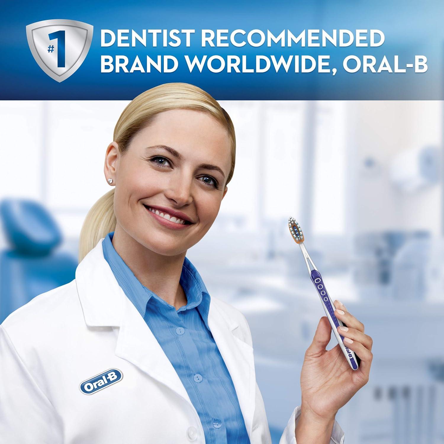 image:imageOralB 3D White Deep Stain Remover toothbrushes 6 Count Toothbrush Soft Removes 90 of Surface Stains whitens Teeth deep Reach removes Plaque and Stains Tooth BrushBlue