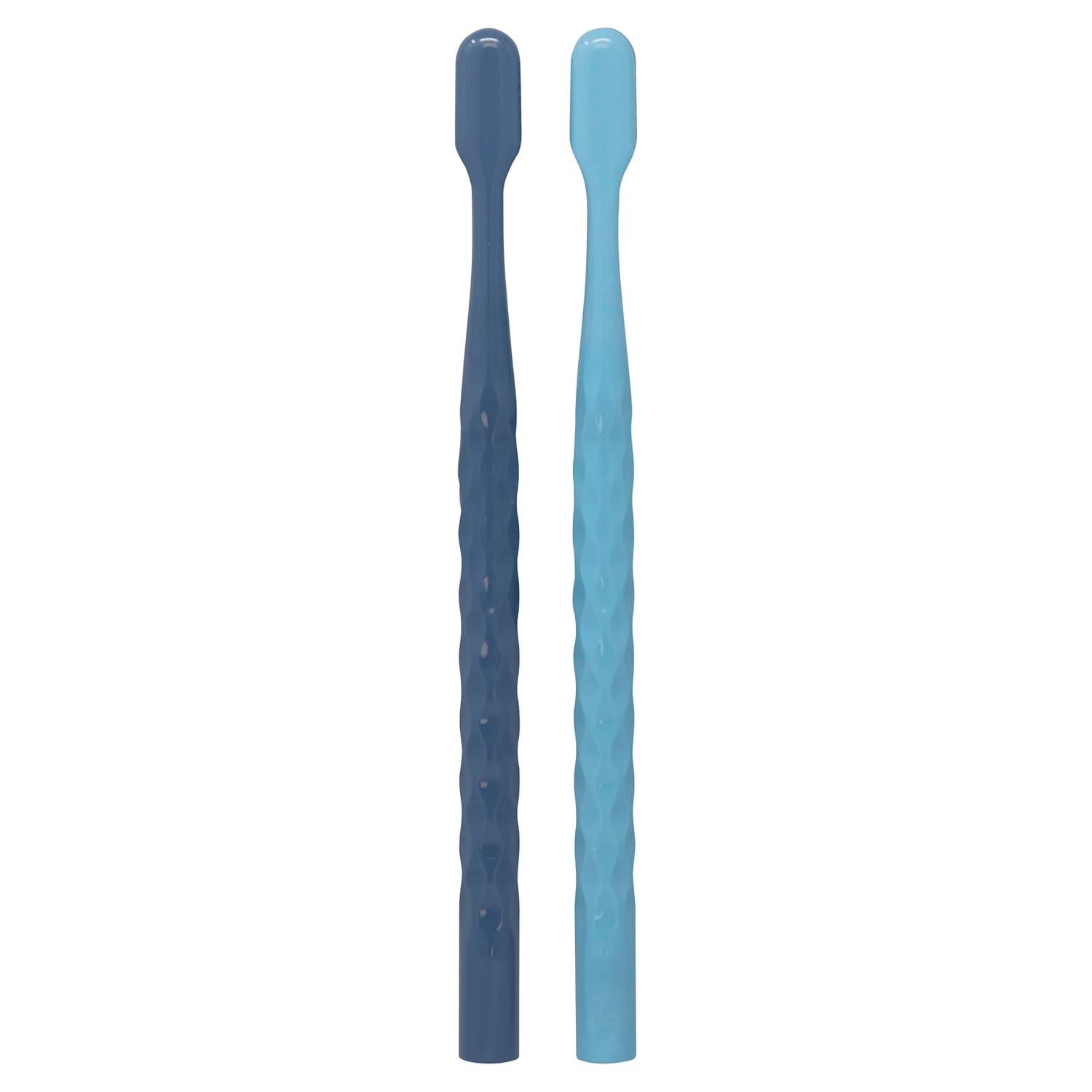 image:imageOralB Brilliance Premium Whitening Toothbrush with Plaque Eraser Medium Sky Blue and Gray 2 Count