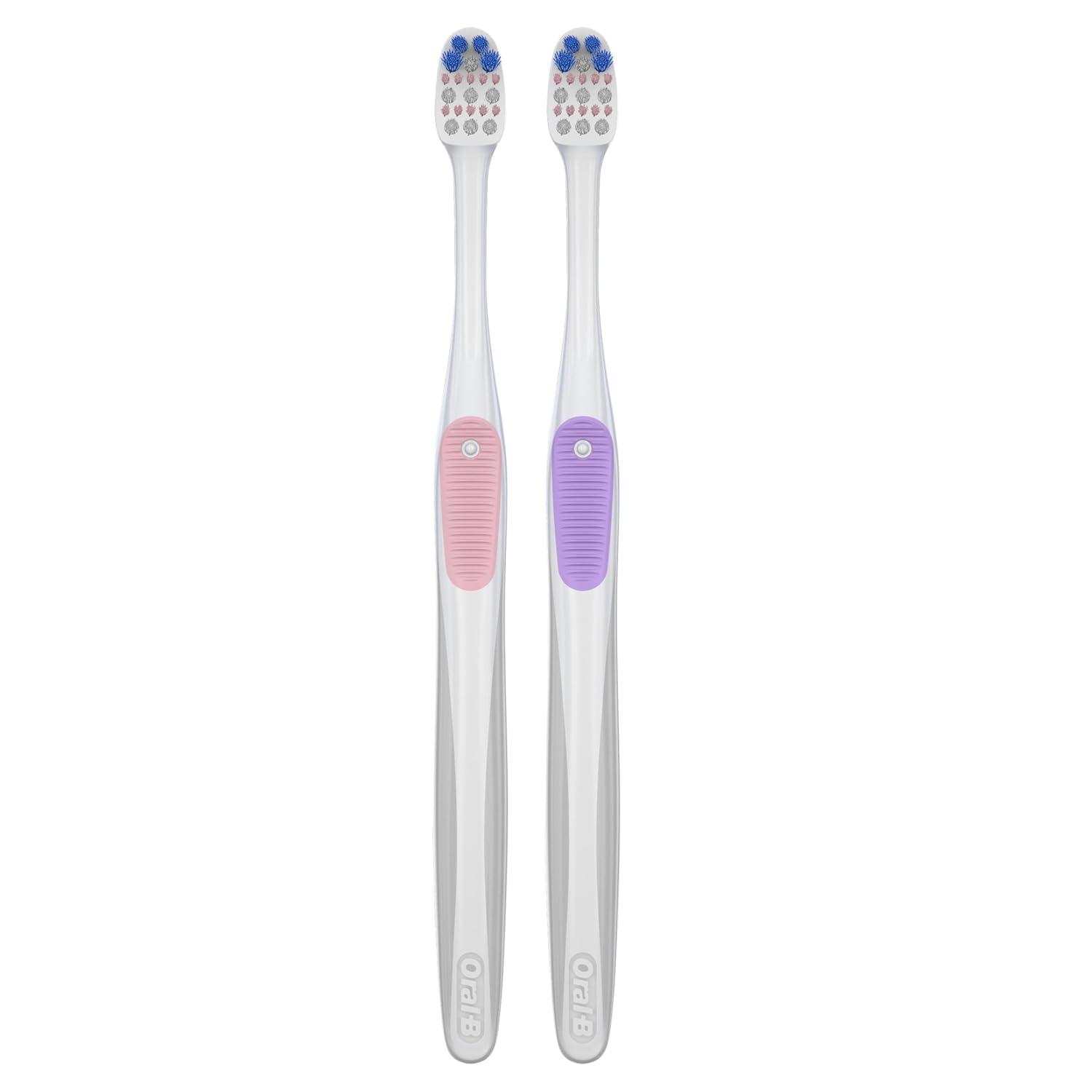 image:imageOralB Gum Care Sensitive toothbrushes 2 Count tootbrush Extra Soft Gentle on Teeth Gentle on Gums Extra Soft Tooth Brush Compact ToothbrushPink