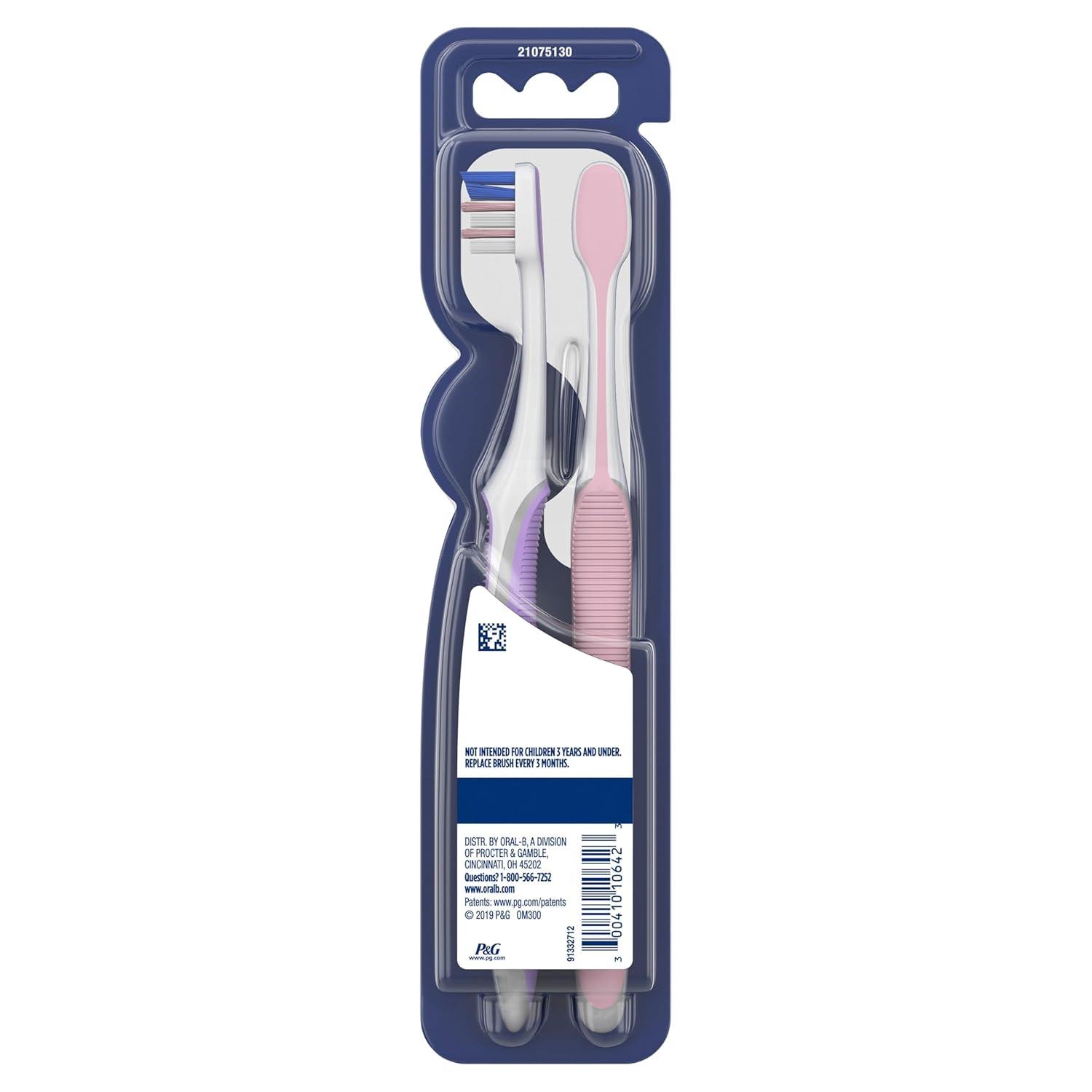 image:imageOralB Gum Care Sensitive toothbrushes 2 Count tootbrush Extra Soft Gentle on Teeth Gentle on Gums Extra Soft Tooth Brush Compact ToothbrushPink