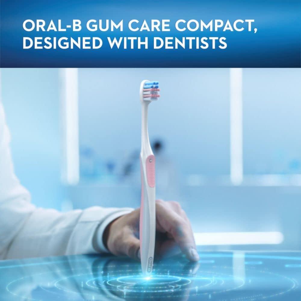 image:imageOralB Gum Care Sensitive toothbrushes 2 Count tootbrush Extra Soft Gentle on Teeth Gentle on Gums Extra Soft Tooth Brush Compact ToothbrushPink