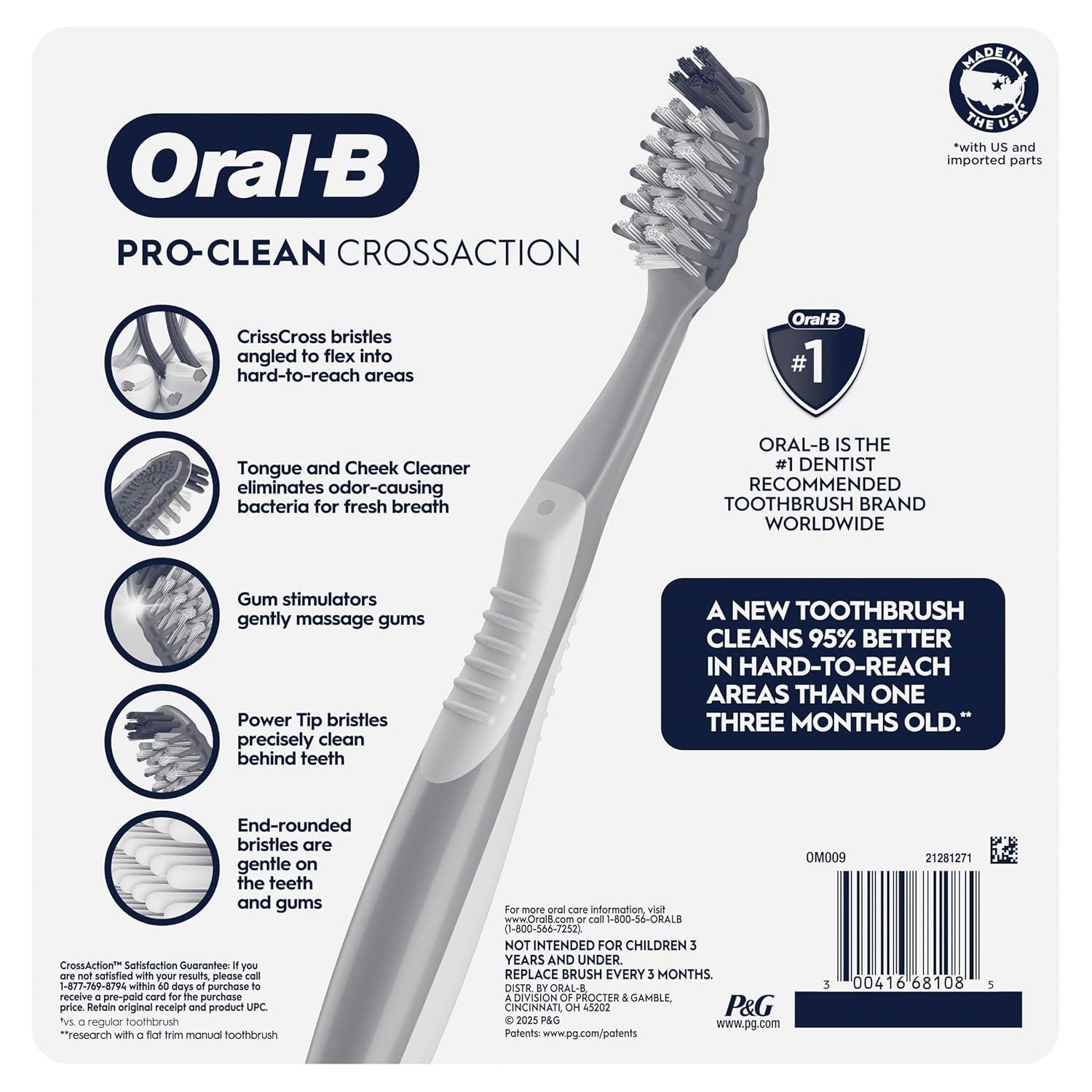 image:imageOralB Pro Clean Cross Action Toothbrushes Deep Plaque Removal 6 Count6 Count Pack of 1