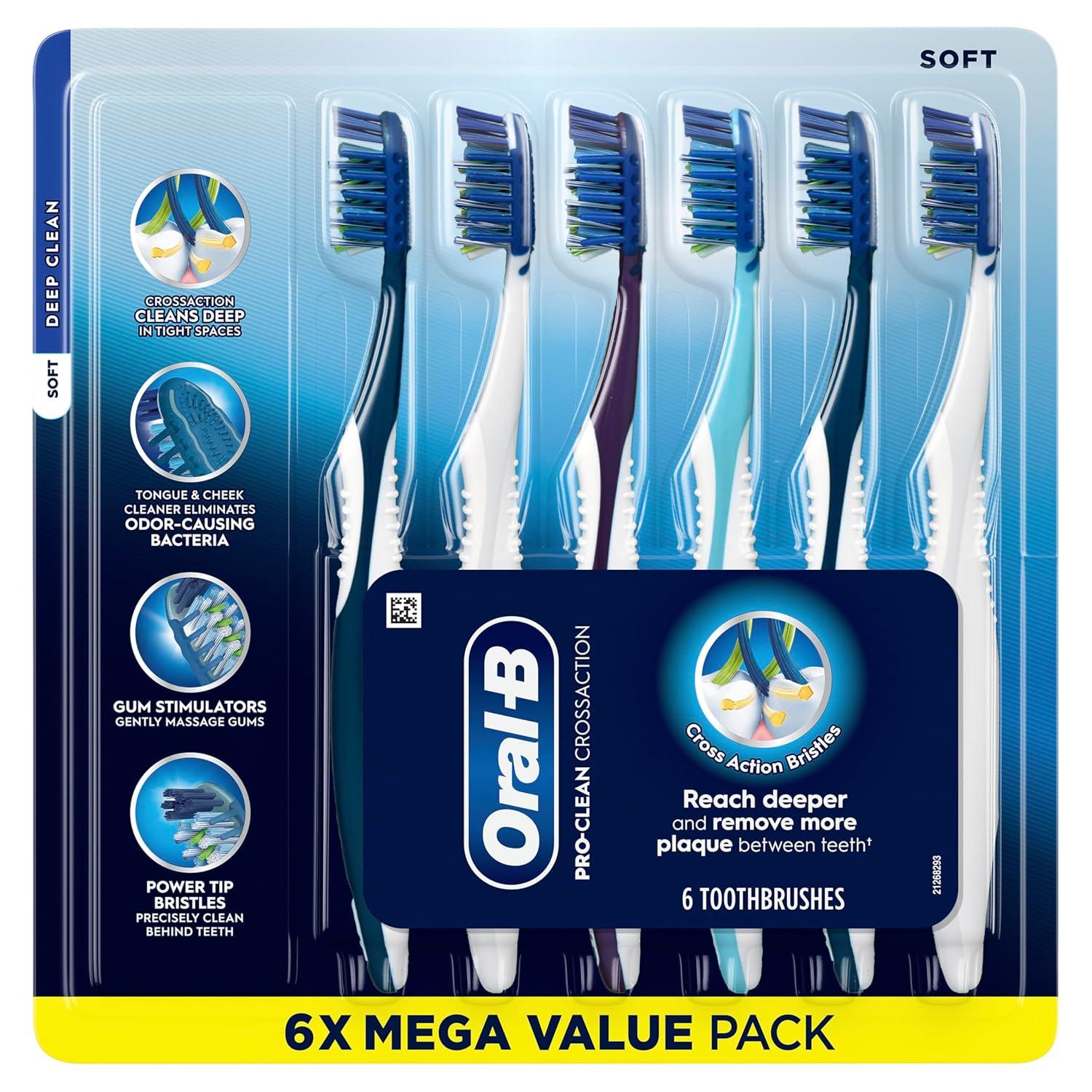 image:imageOralB Pro Clean Cross Action Toothbrushes Deep Plaque Removal 6 Count6 Count Pack of 1