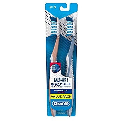 image:imageOralB Pro Health CrossAction Plaque Removal toothbrushes 2 Count Toothbrush Medium Deep Reach in Tight Spaces Tongue Scraper Tooth Brush Plaque Fighter Gentle on Teeth Gum stimulatorsSoft