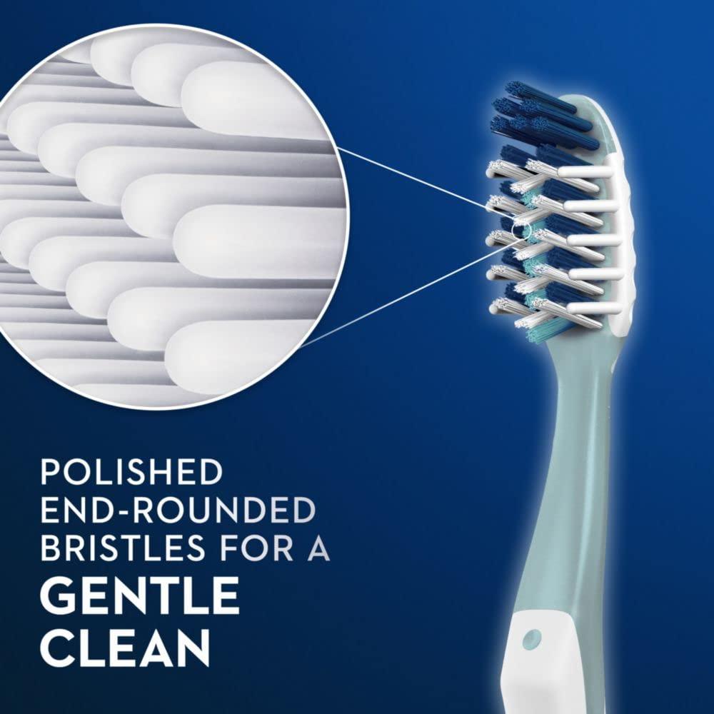 image:imageOralB Pro Health CrossAction Plaque Removal toothbrushes 2 Count Toothbrush Medium Deep Reach in Tight Spaces Tongue Scraper Tooth Brush Plaque Fighter Gentle on Teeth Gum stimulatorsMedium