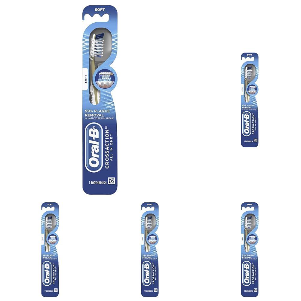 image:imageOralB Pro Health CrossAction Plaque Removal toothbrushes 2 Count Toothbrush Soft Deep Reach in Tight Spaces Tongue Scraper Tooth Brush Plaque Fighter Gentle on Teeth Gum stimulators1