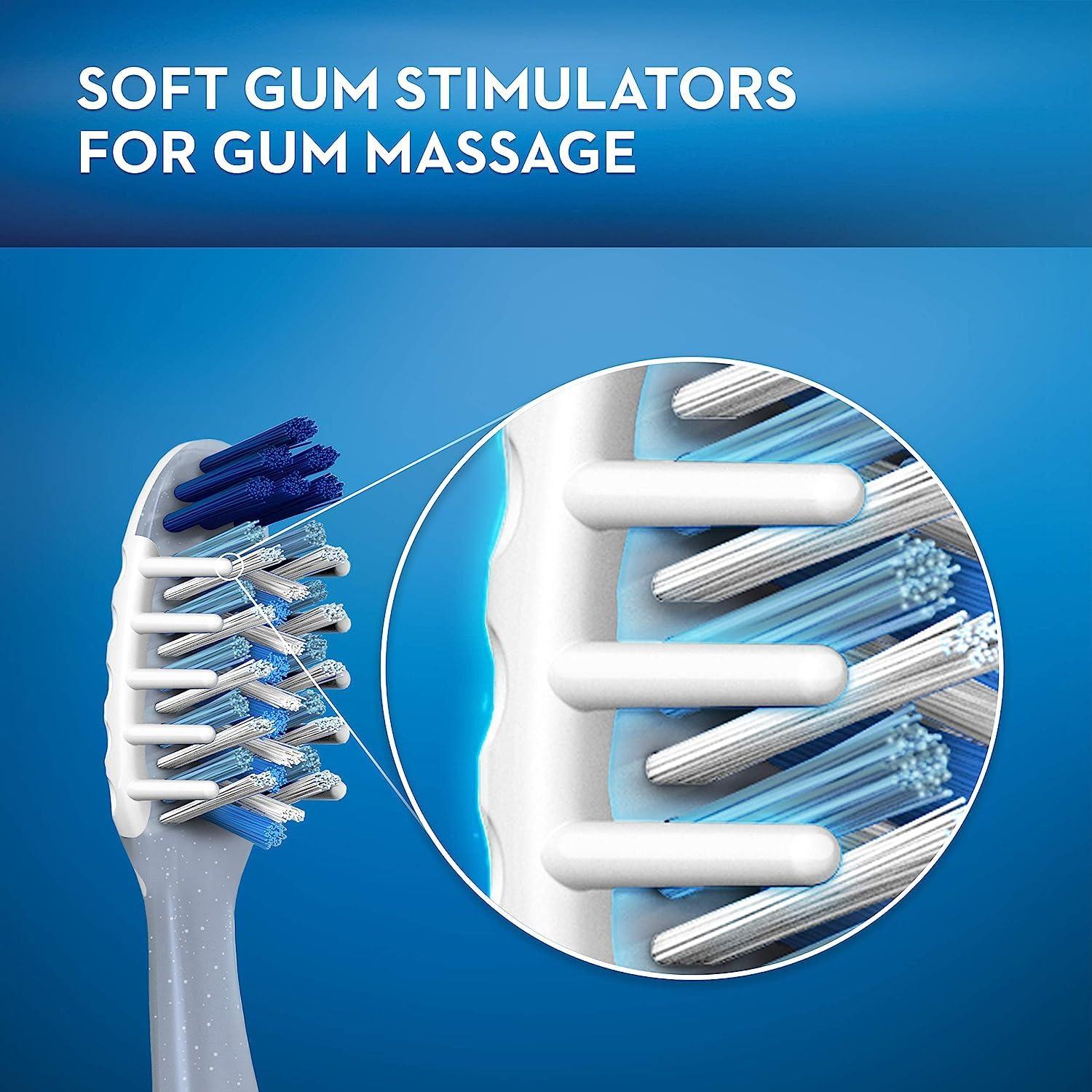 image:imageOralB Pro Health CrossAction Plaque Removal toothbrushes 2 Count Toothbrush Soft Deep Reach in Tight Spaces Tongue Scraper Tooth Brush Plaque Fighter Gentle on Teeth Gum stimulators1