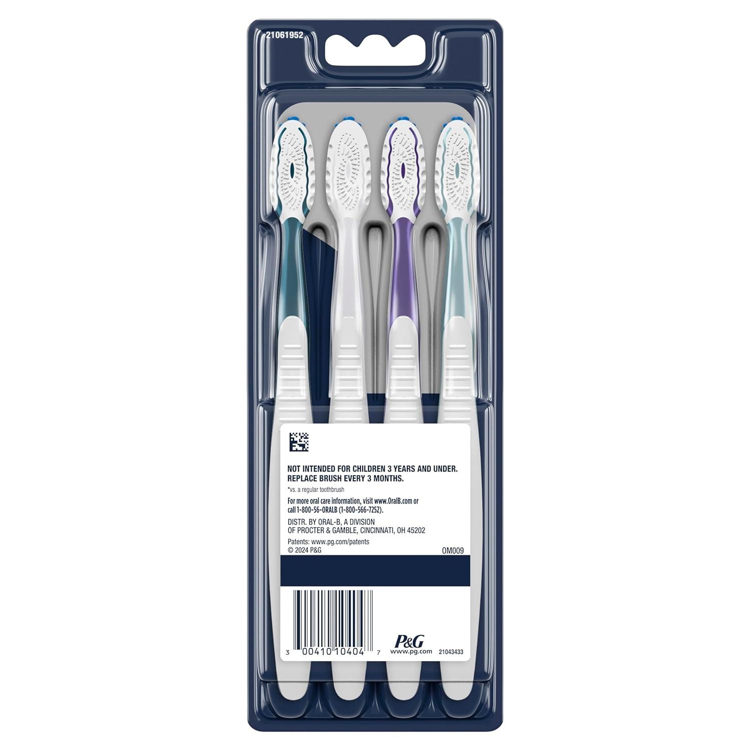 image:imageOralB Pro Health CrossAction Plaque Removal toothbrushes 2 Count Toothbrush Soft Deep Reach in Tight Spaces Tongue Scraper Tooth Brush Plaque Fighter Gentle on Teeth Gum stimulators1