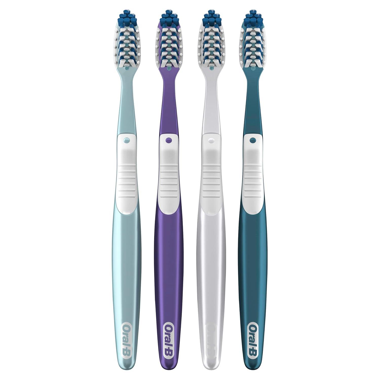 image:imageOralB Pro Health CrossAction Plaque Removal toothbrushes 2 Count Toothbrush Soft Deep Reach in Tight Spaces Tongue Scraper Tooth Brush Plaque Fighter Gentle on Teeth Gum stimulators1