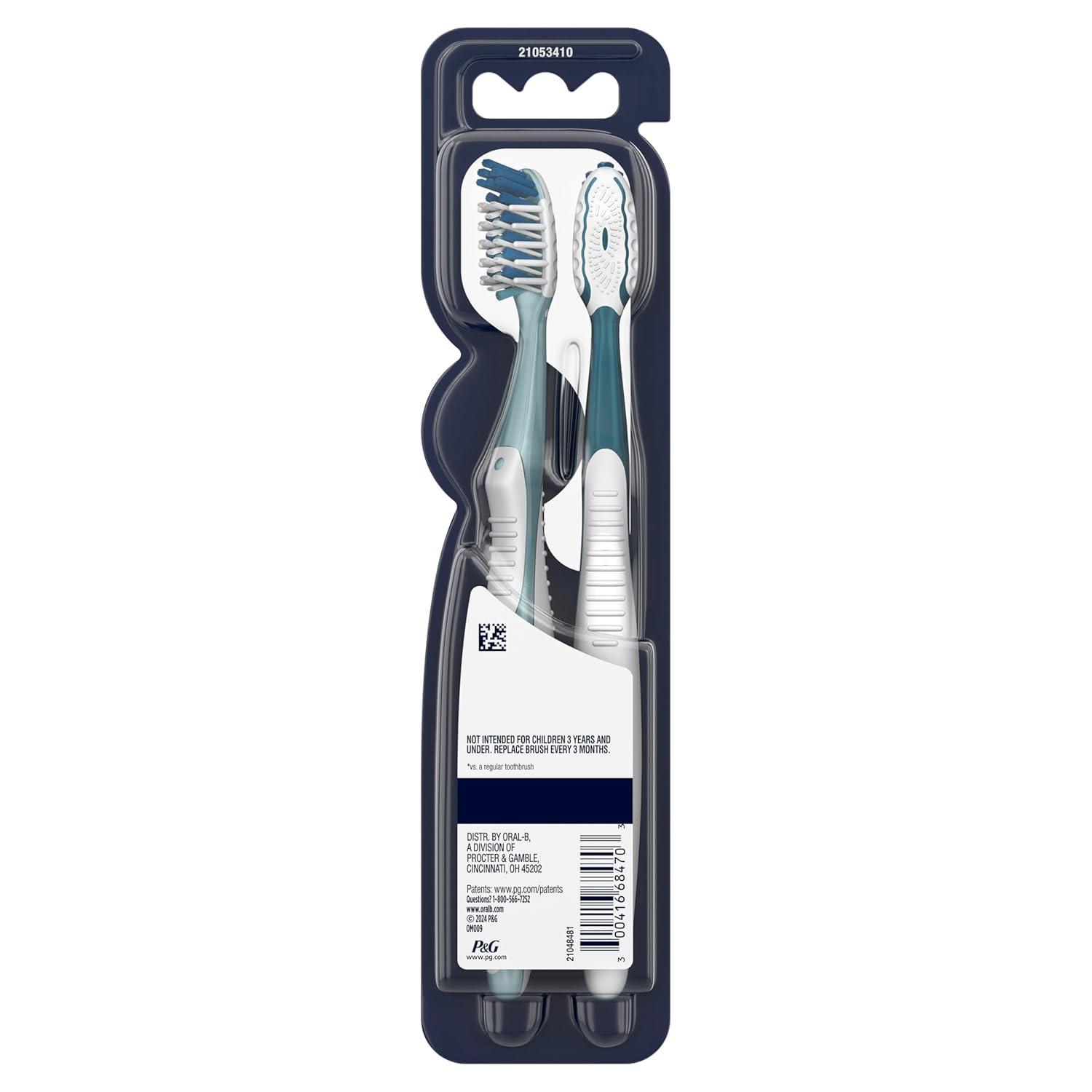 image:imageOralB Pro Health CrossAction Plaque Removal toothbrushes 2 Count Toothbrush Soft Deep Reach in Tight Spaces Tongue Scraper Tooth Brush Plaque Fighter Gentle on Teeth Gum stimulators1