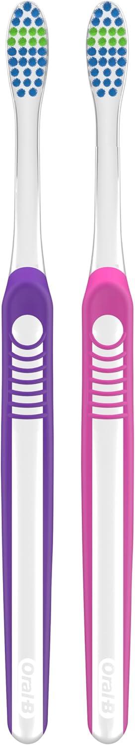 image:imageOralB Pro Health Fights Plaque amp Tartar 2 Count Medium Manual Toothbrush Pack Indicator Bristles Plaque Fighter Gentle on Teeth1 Count Pack of 2
