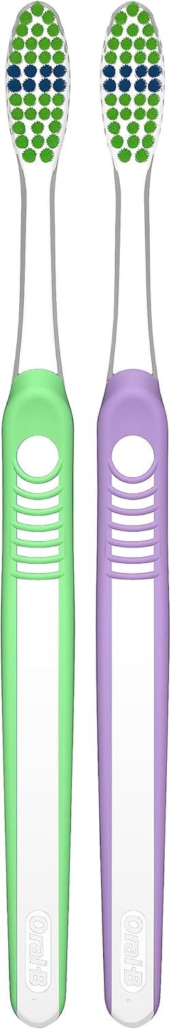image:imageOralB Pro Health Fights Plaque amp Tartar 2 Count Medium Manual Toothbrush Pack Indicator Bristles Plaque Fighter Gentle on Teeth1 Count Pack of 4