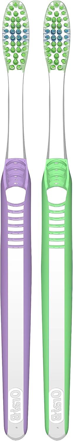 image:imageOralB Pro Health Fights Plaque amp Tartar 2 Count Medium Manual Toothbrush Pack Indicator Bristles Plaque Fighter Gentle on Teeth1 Count Pack of 4