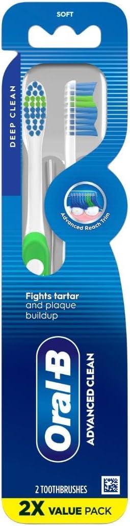 image:imageOralB Pro Health Fights Plaque amp Tartar 2 Count Soft Manual Toothbrush Pack Indicator Bristles Plaque Fighter Gentle on TeethBlue