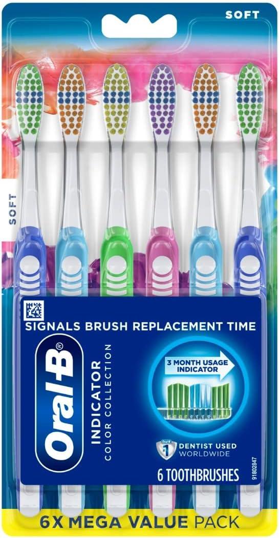 image:imageOralB Pro Health Fights Plaque amp Tartar 2 Count Soft Manual Toothbrush Pack Indicator Bristles Plaque Fighter Gentle on TeethBlue