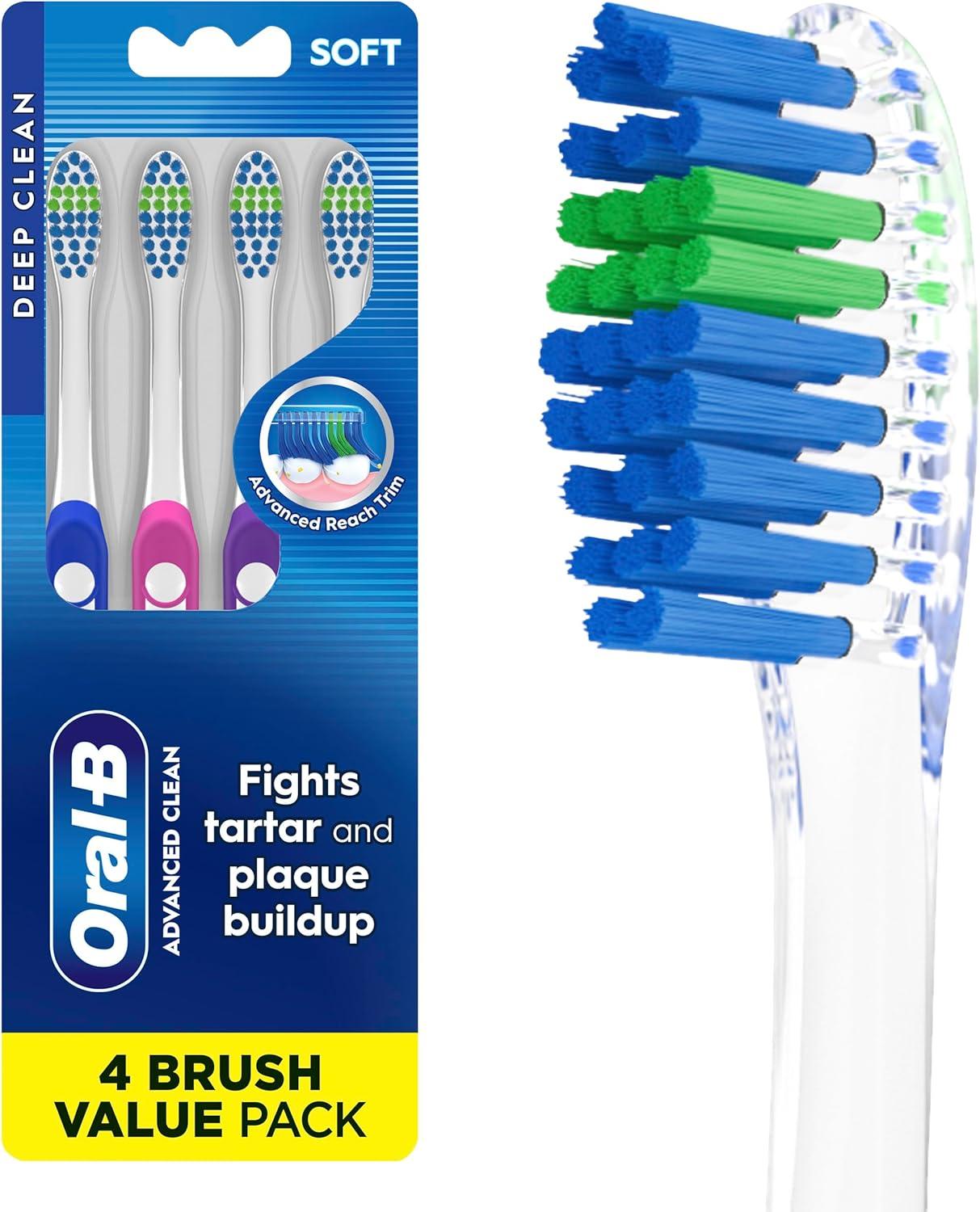 image:imageOralB Pro Health Fights Plaque amp Tartar 2 Count Soft Manual Toothbrush Pack Indicator Bristles Plaque Fighter Gentle on TeethBlue