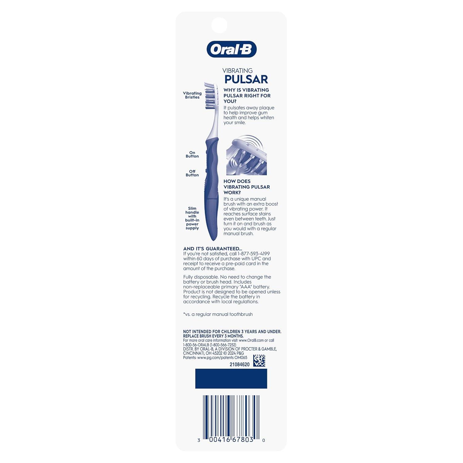 image:imageOralB ProHealth Pulsar Battery Toothbrush Soft Blue 2 Count Pack of 1