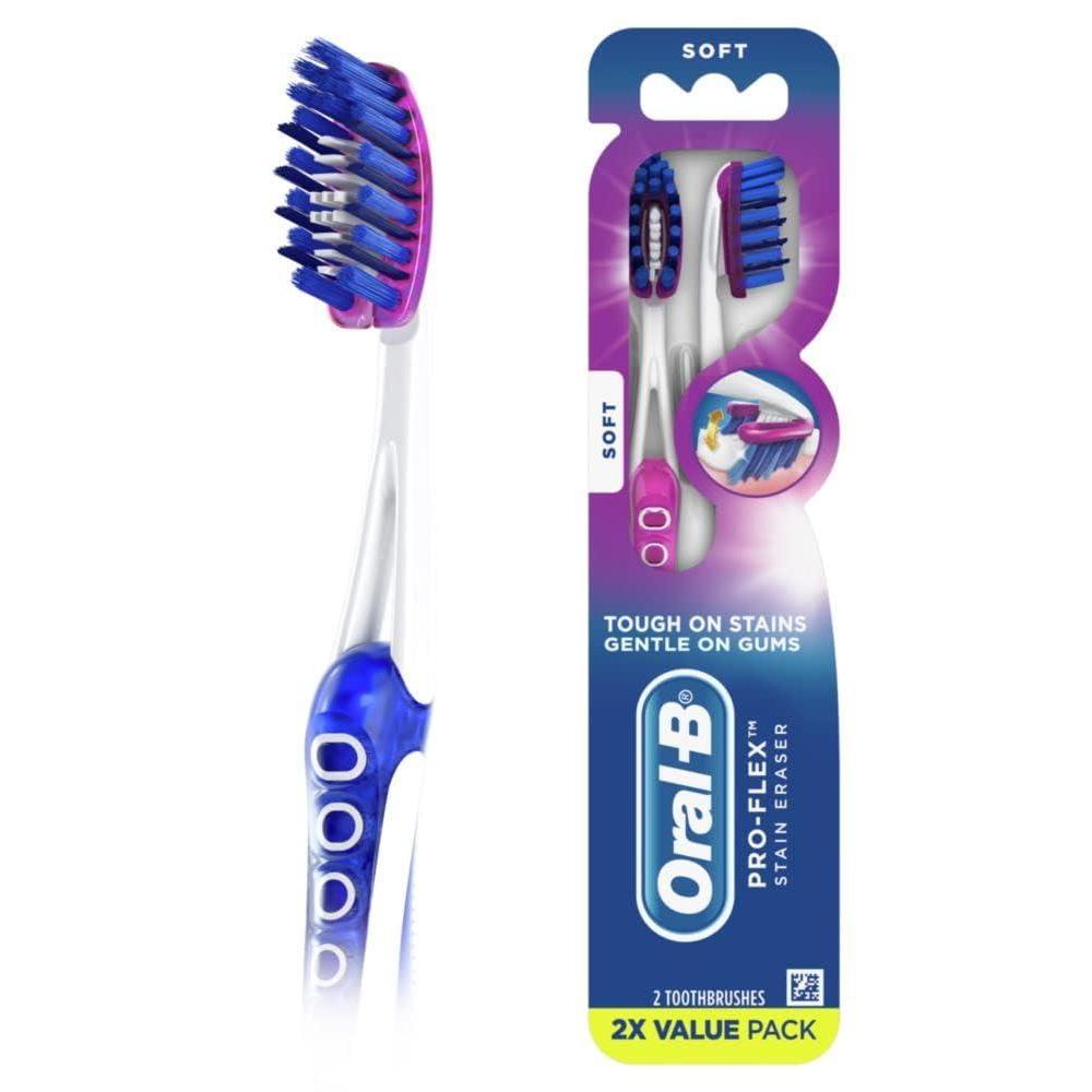 image:imageOralB 3D White Luxe Stain Eraser Toothbrushes Soft 2 Count