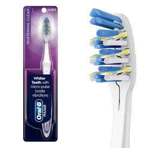 Oral-B 3D White Pulsar, Battery Electric Toothbrush, 1 Count Medium Toothbrush Pack, removes Stains, whitens Teeth, Travel Essentials Tooth Brush(Medium)