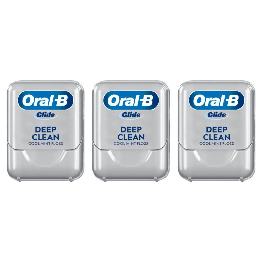 image:imageOralB Glide Dental Floss Shred Resistant Gentle on Gums Natural Wax Slides Smoothly Deep Clean Cool Mint Flavor 40 M 3 Count13123 Foot Pack of 3