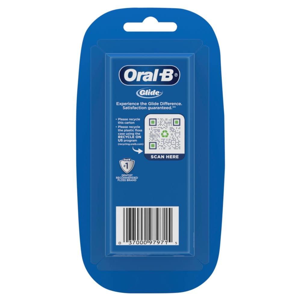 image:imageOralB Glide Dental Floss Shred Resistant Gentle on Gums Natural Wax Slides Smoothly Deep Clean Cool Mint Flavor 40 M 3 Count13123 Foot Pack of 6