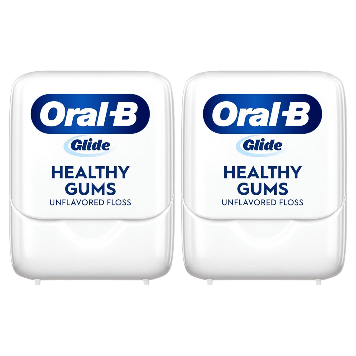 image:imageOralB Glide Healthy Gums Unflavored Dental Floss Smooth Strong Shred Resistant Value 2 Pack 50m Each16404 Foot Pack of 2