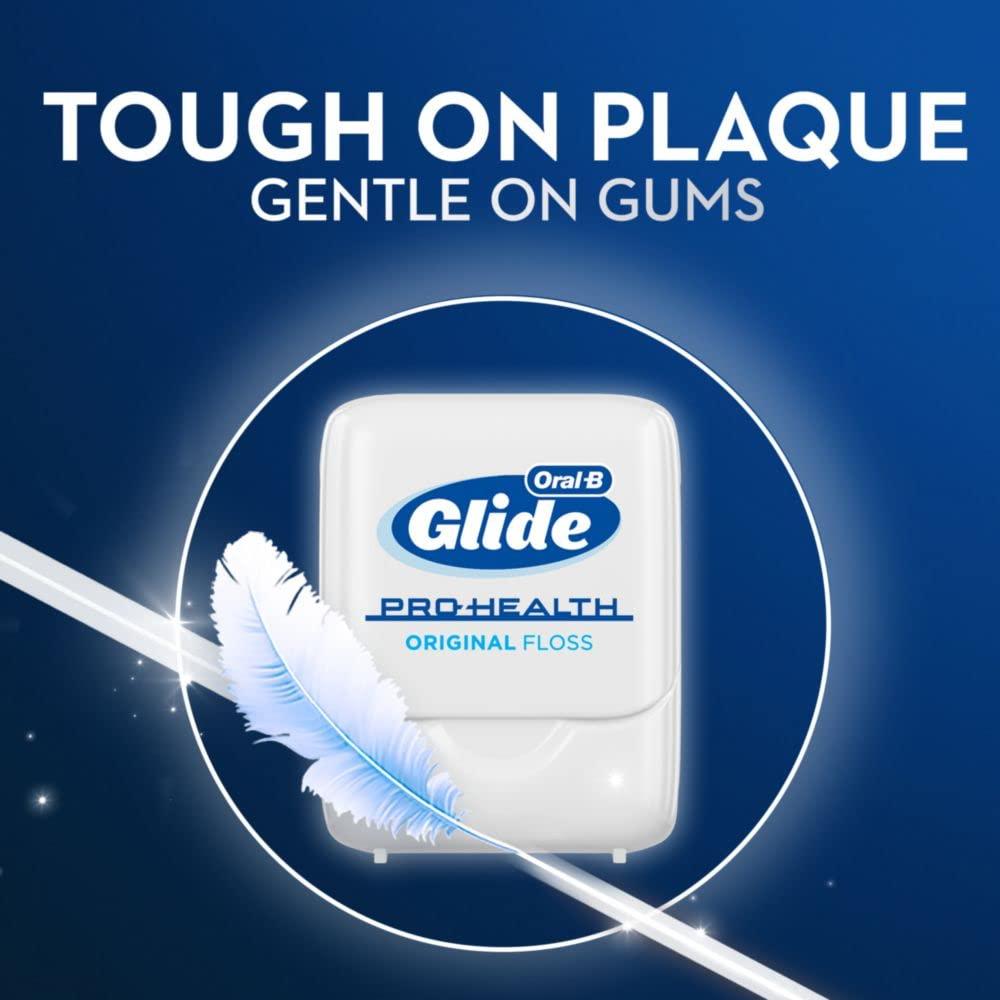 image:imageOralB Glide Healthy Gums Unflavored Dental Floss Smooth Strong Shred Resistant Value 2 Pack 50m Each16404 Foot Pack of 4