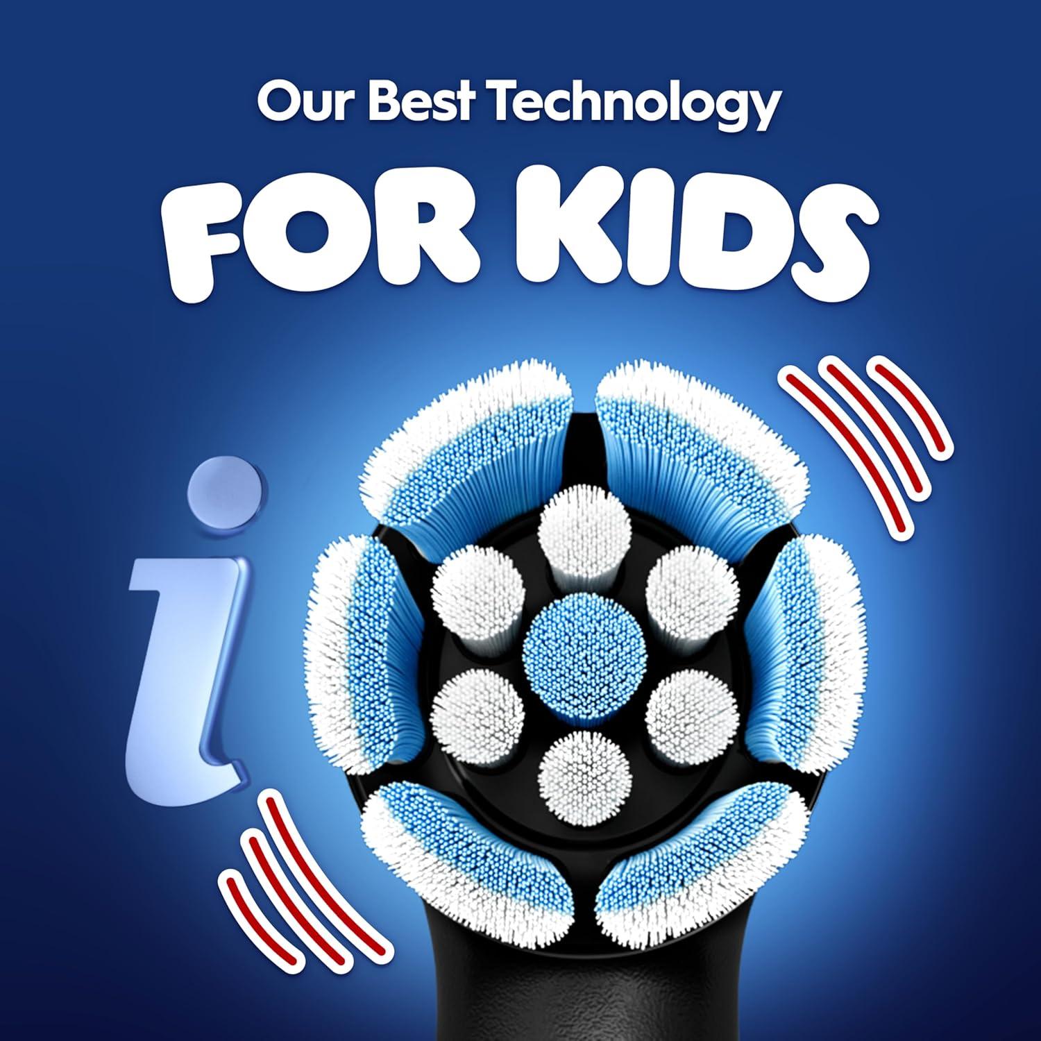 image:imageOralB iO Kids Limited Rechargeable Electric Powered Toothbrush Spiderman with 1 Gentle Care Brush Head Automatic Pressure Sensor to Protect Gums 3 Cleaning Settings 2 Min Music Timer