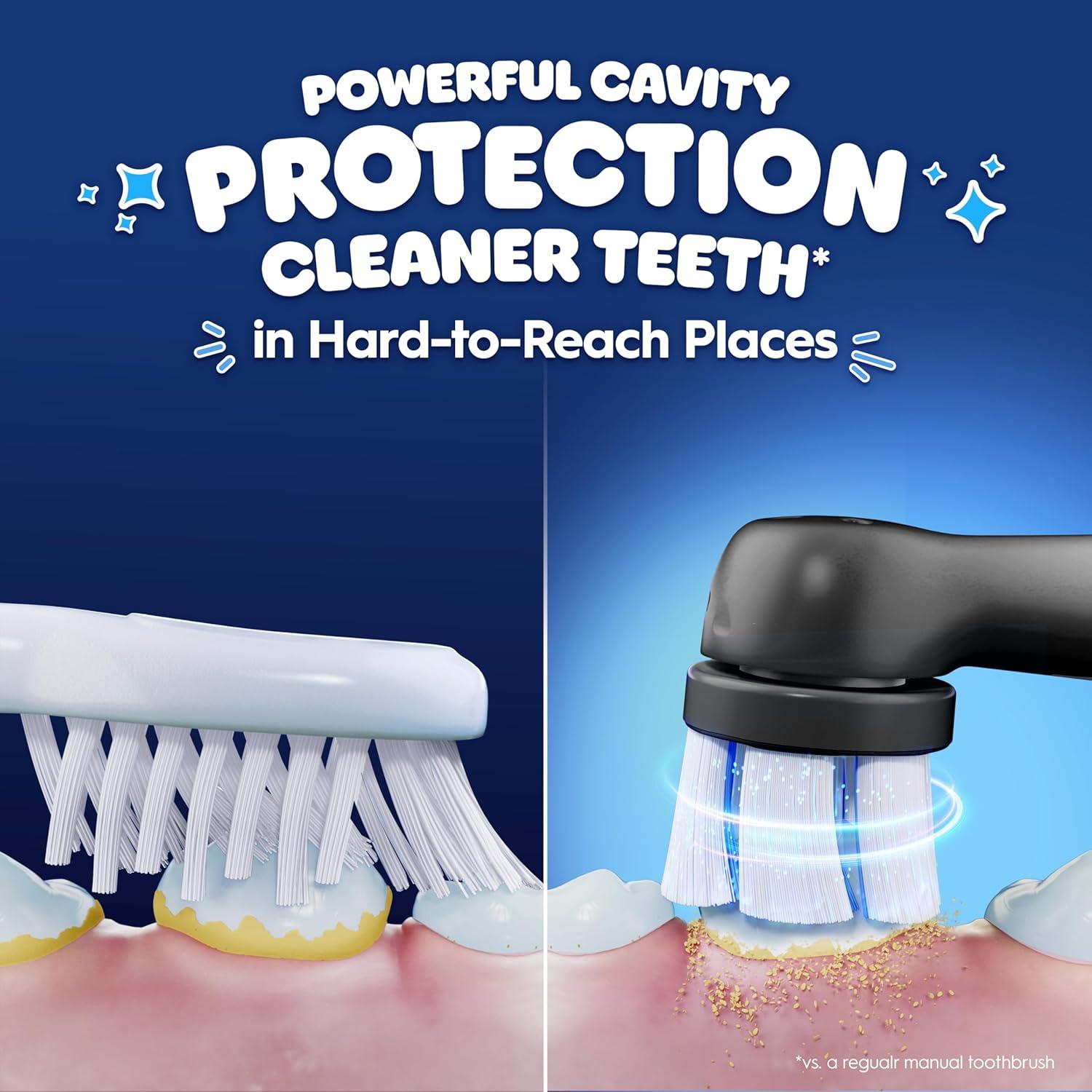 image:imageOralB iO Kids Limited Rechargeable Electric Powered Toothbrush Spiderman with 1 Gentle Care Brush Head Automatic Pressure Sensor to Protect Gums 3 Cleaning Settings 2 Min Music Timer