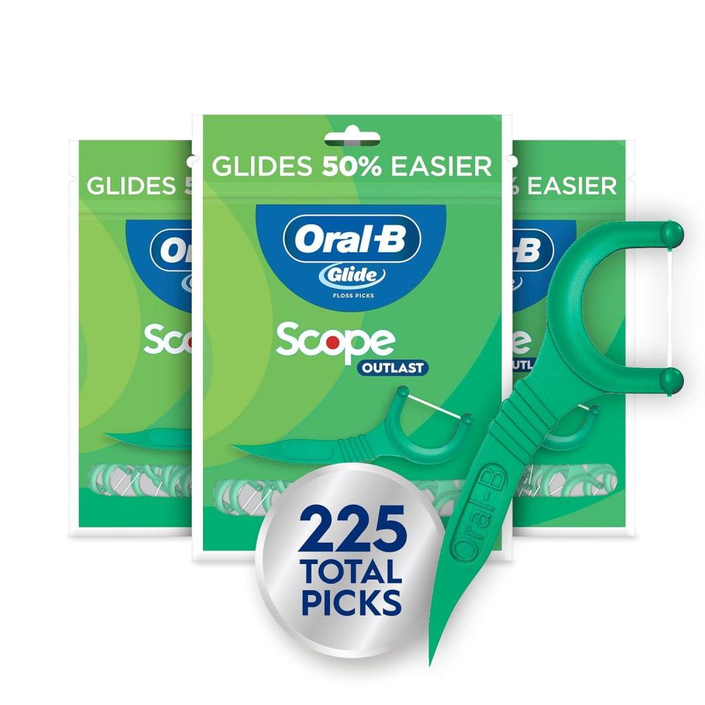 image:imageOralB Glide Mint Dental Floss Picks with Long Lasting Scope Flavor 3 Pack of 75 Picks 225 Total