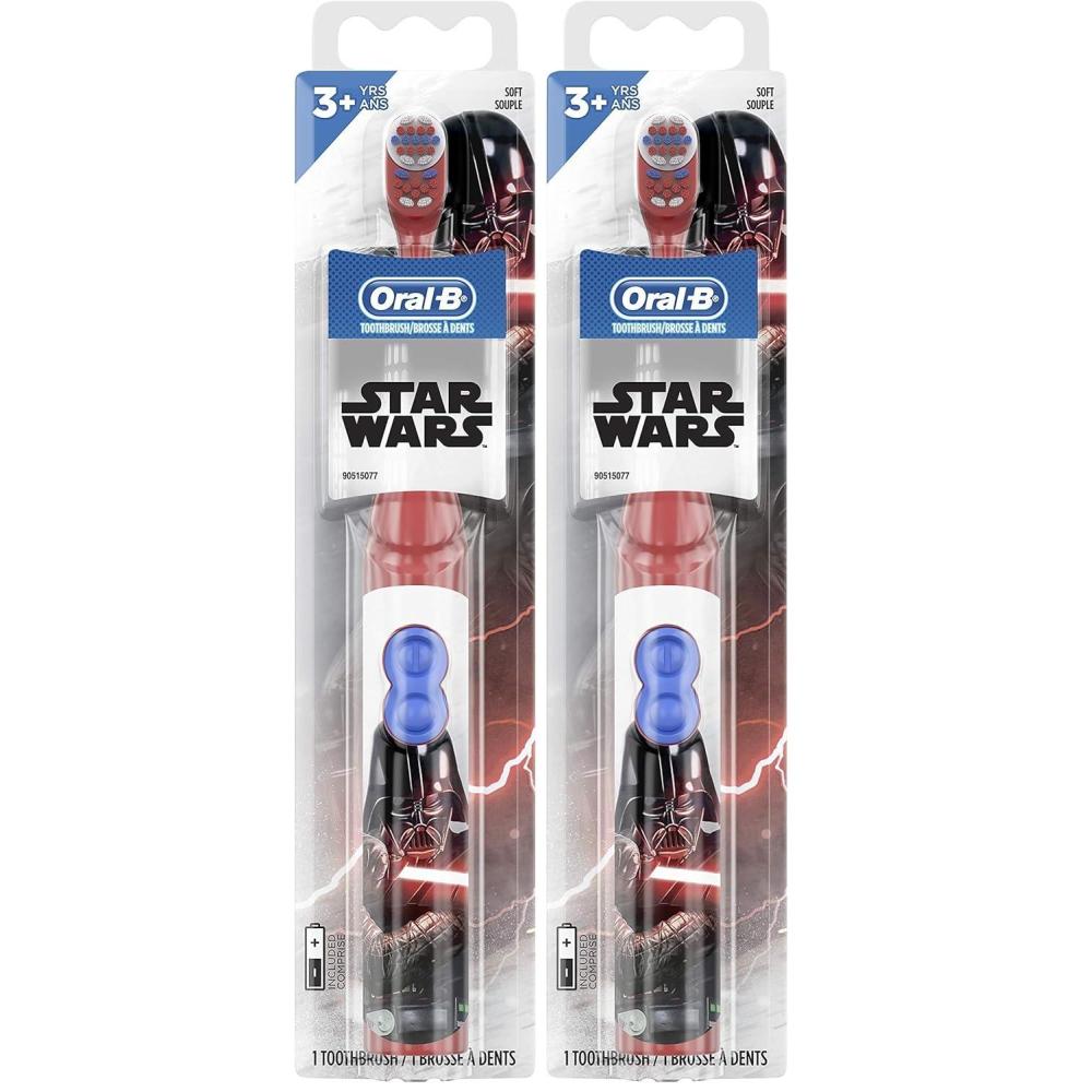 image:imageOralB Kids Battery Power Electric Toothbrush Featuring Disneys Star Wars for Children and Toddlers age 3 Soft Characters May Vary Multi1 Count Pack of 2