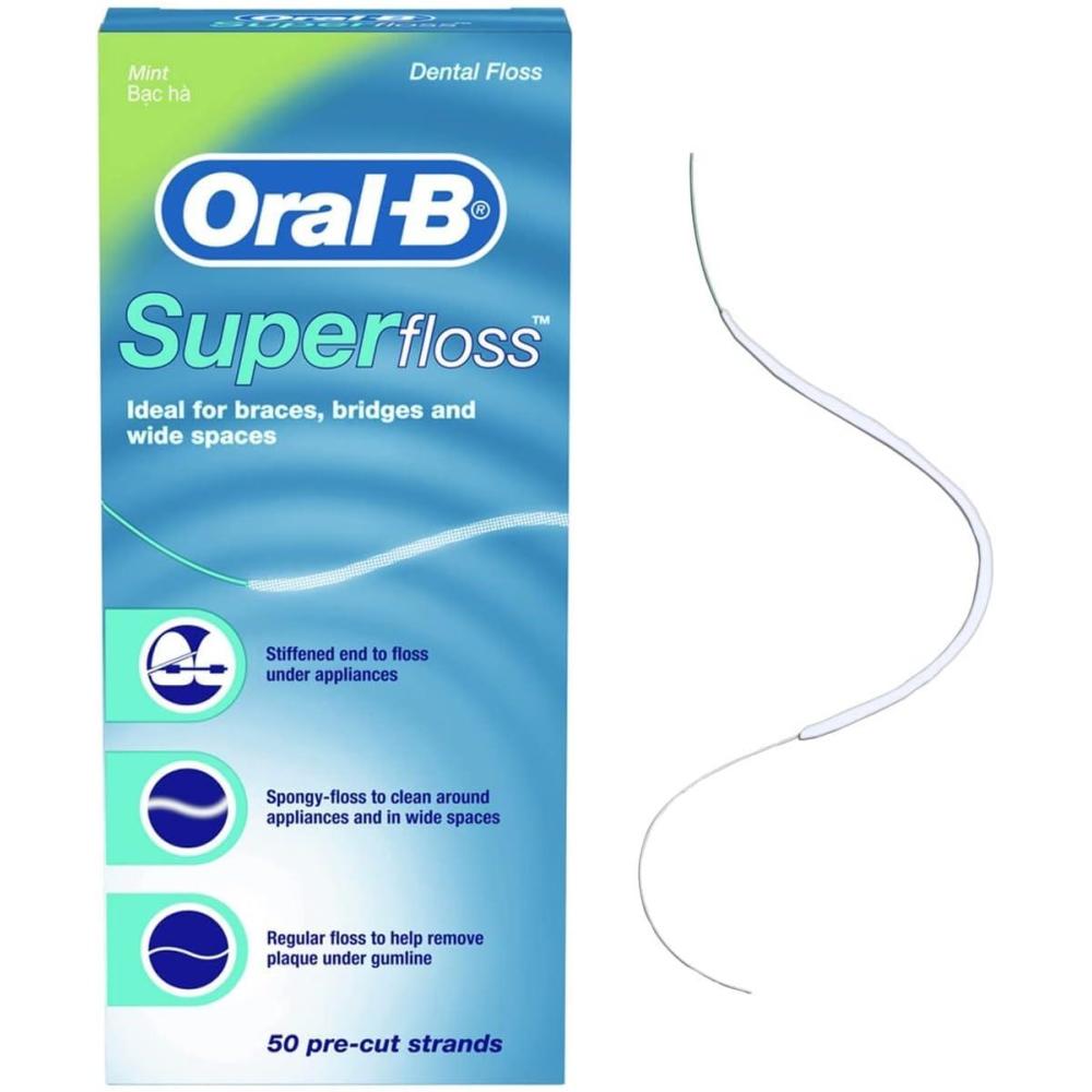 image:imageOralB Super Floss PreCut Strands Dental Floss Mint 50 CountMint