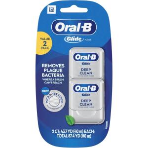 Oral-B Glide Deep Clean Cool Mint Dental Floss, Value 2 Pack (40m Each)(2 Count (Pack of 1))
