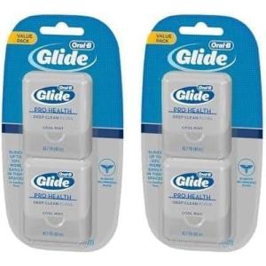 Oral-B Glide Deep Clean Cool Mint Dental Floss, Value 2 Pack (40m Each)(4 Count (131.2 Foot each))