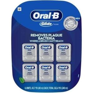 Oral-B Glide Deep Clean Cool Mint Dental Floss, Value 2 Pack (40m Each)(787.4 Foot (Pack of 1))