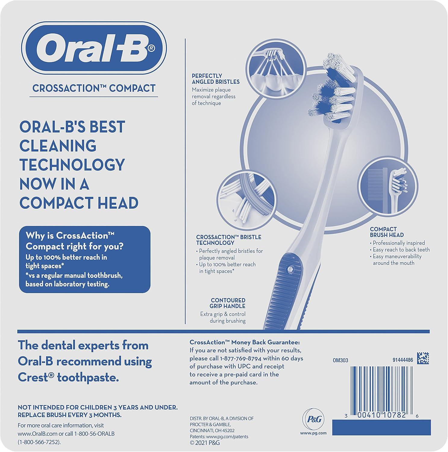image:imageOralB CrossAction Compact Toothbrush Soft 6 CountMulticolor
