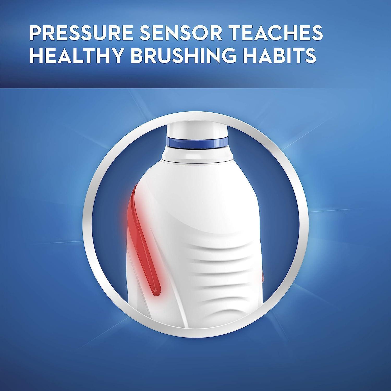 image:imageOralB Kids Electric Toothbrush with Coaching Pressure Sensor and Timer Rechargeable Toothbrush with Brush Head Sparkle amp ShineToothbrush