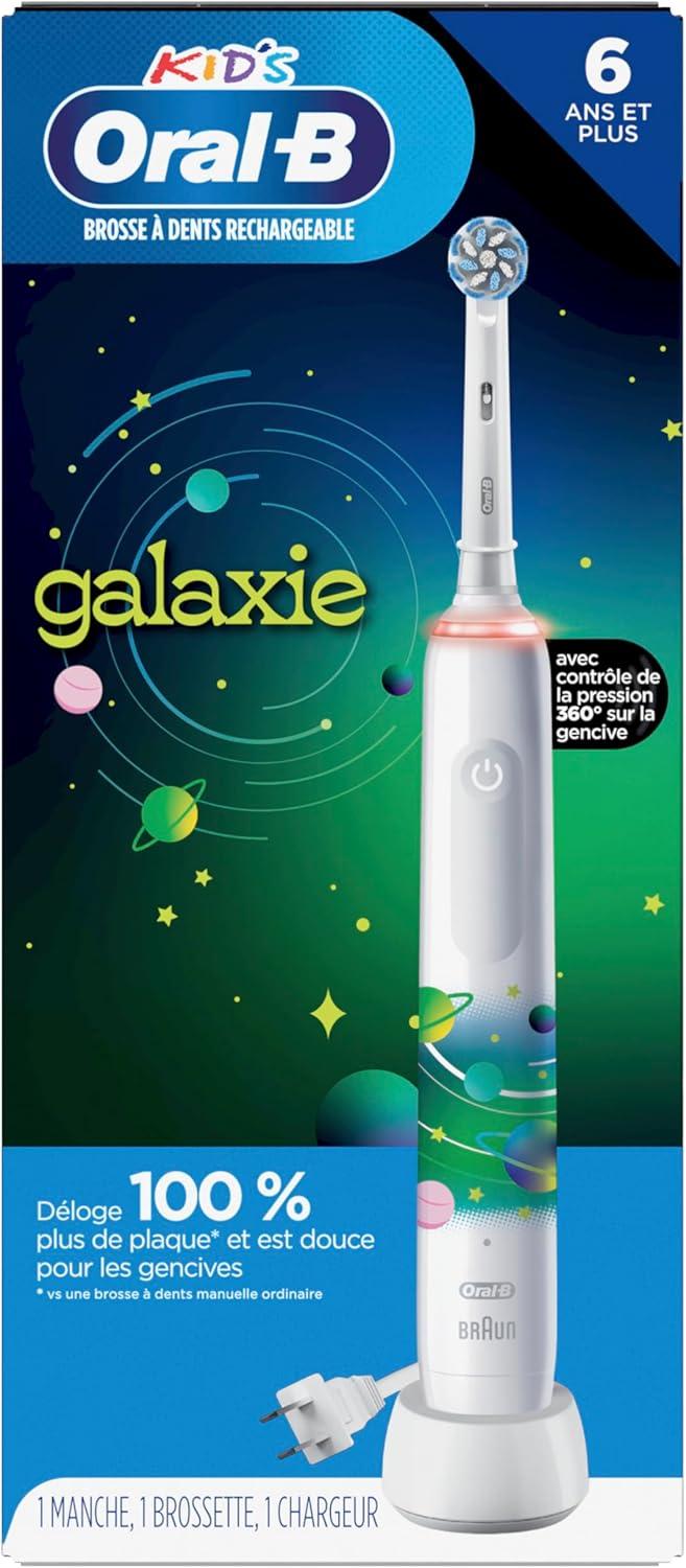 image:imageOralB Kids Electric Toothbrush with Coaching Pressure Sensor and Timer Rechargeable Toothbrush with Brush Head Sparkle amp ShineToothbrush