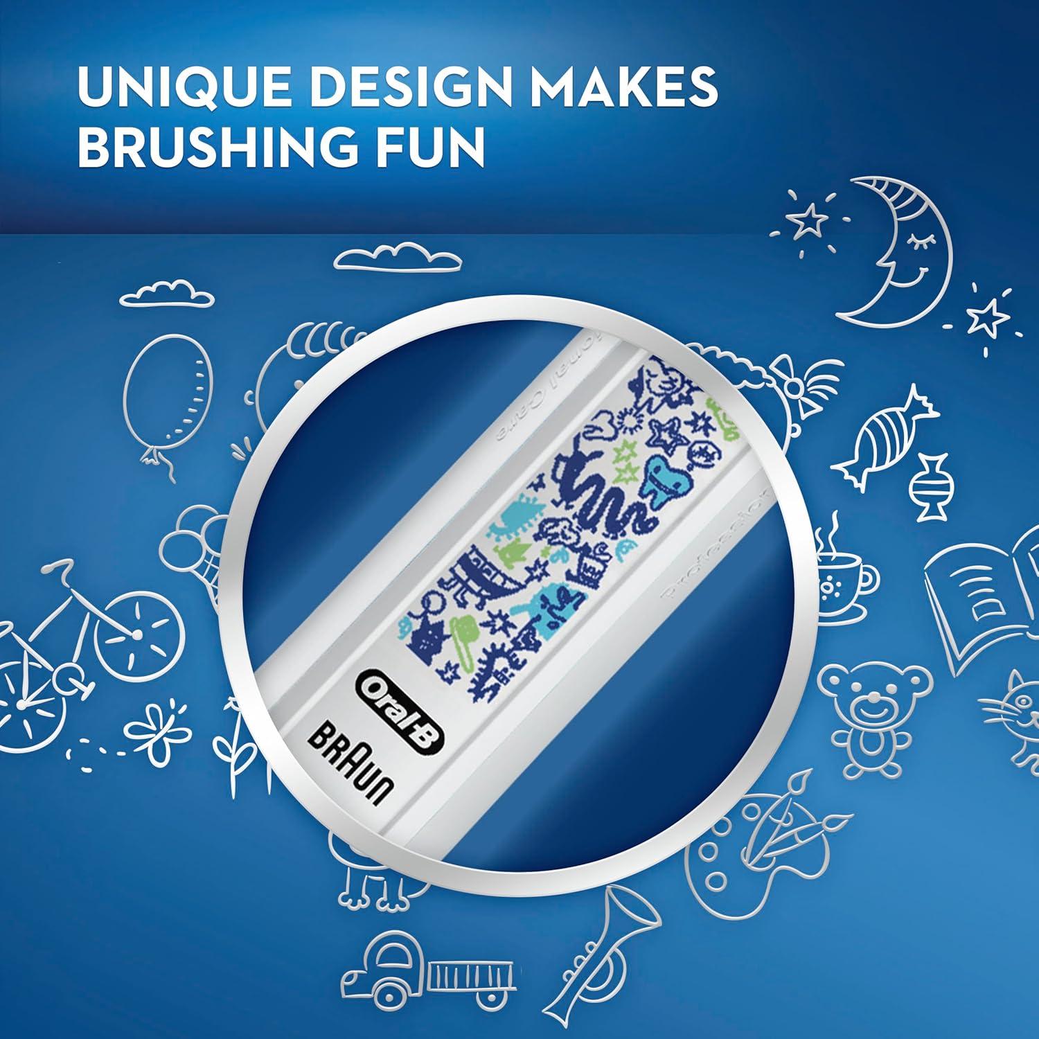 image:imageOralB Kids Electric Toothbrush with Coaching Pressure Sensor and Timer Rechargeable Toothbrush with Brush Head Sparkle amp ShineToothbrush