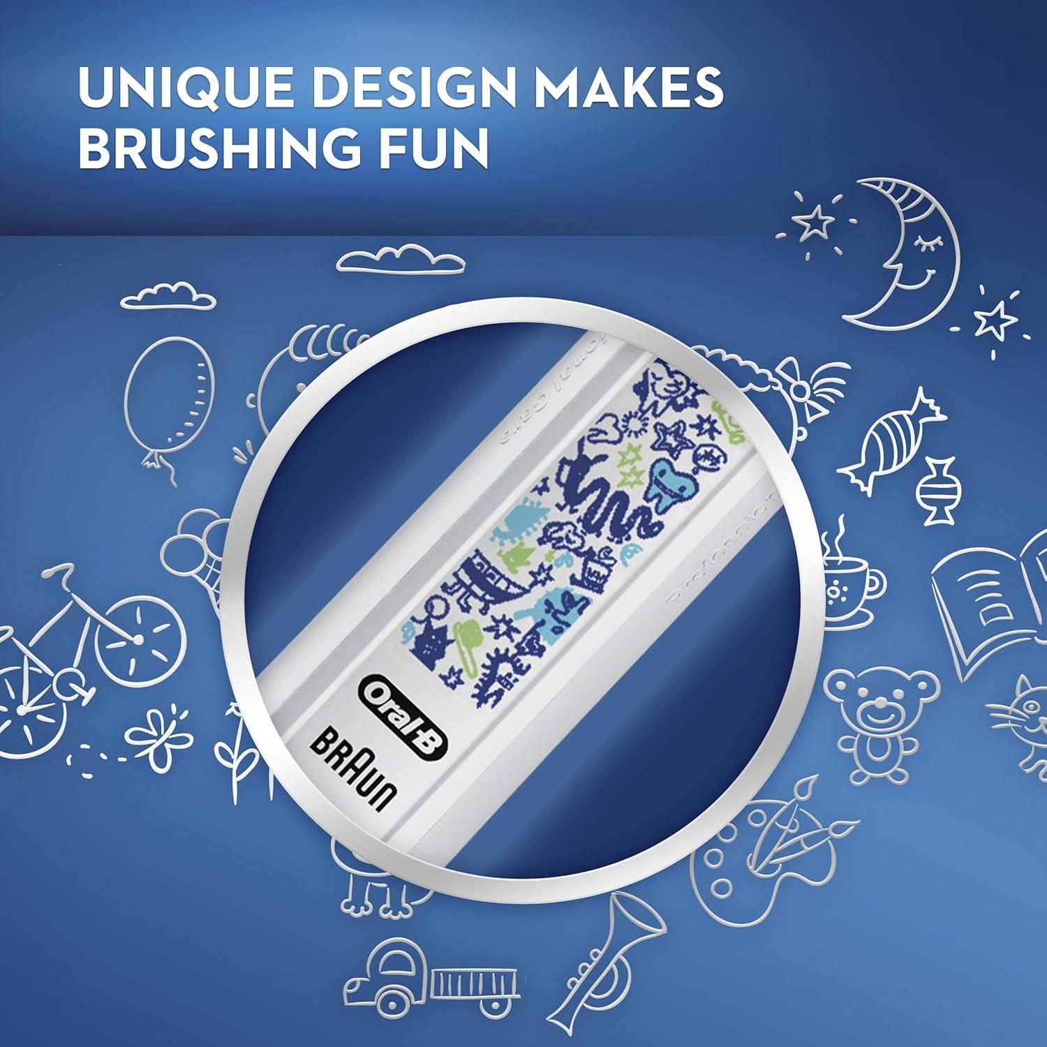image:imageOralB Kids Electric Toothbrush with Coaching Pressure Sensor and Timer Rechargeable Toothbrush with Brush Head Sparkle amp ShineToothbrush