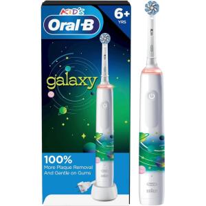 Oral-B Kids Electric Toothbrush with Coaching Pressure Sensor and Timer, Rechargeable Toothbrush with Brush Head, Sparkle & Shine(Toothbrush)