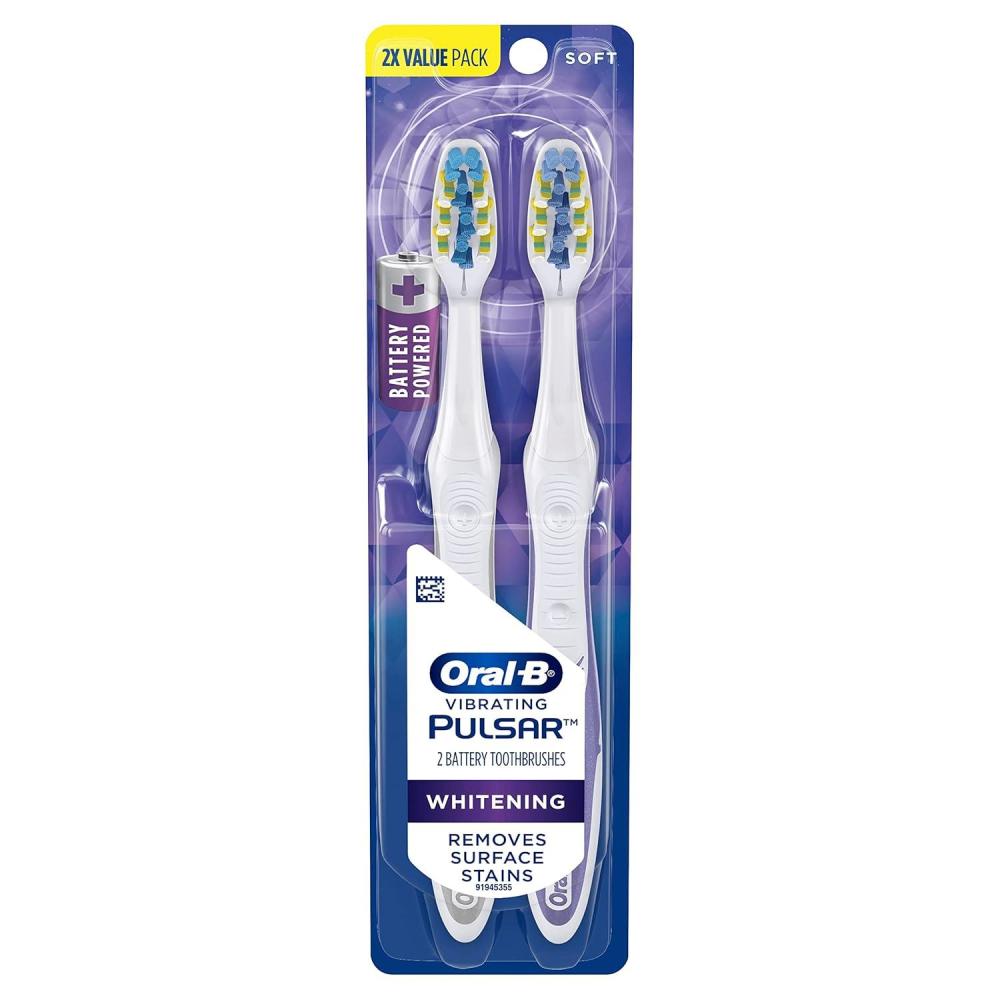 image:imageOralB Pulsar 3D White Advanced Vivid Soft Toothbrush Twin Pack Color may vary