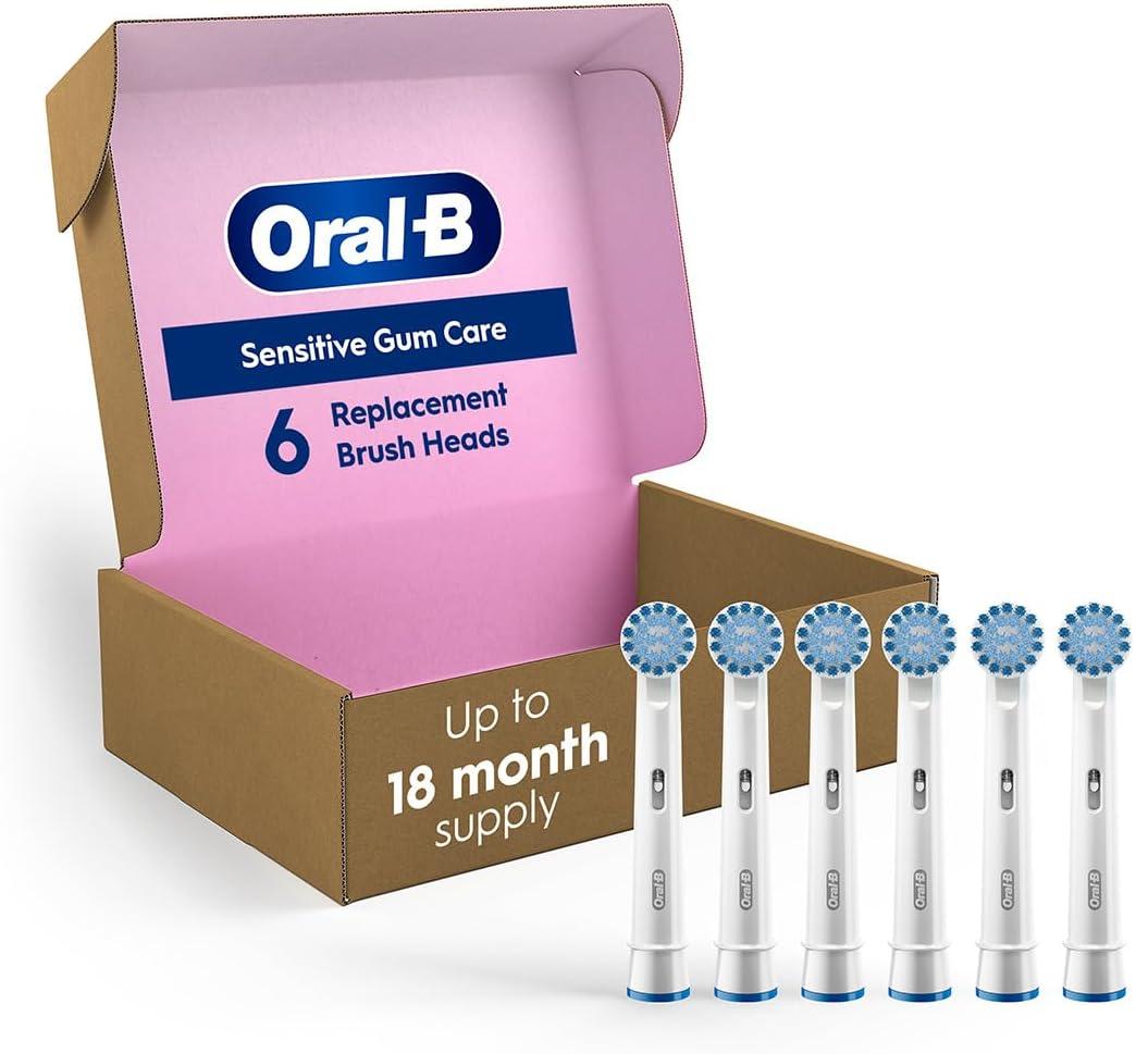 image:imageOralB Sensitive Gum Care Electric Toothbrush Replacement Brush Heads 8 CountWhite